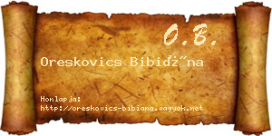 Oreskovics Bibiána névjegykártya